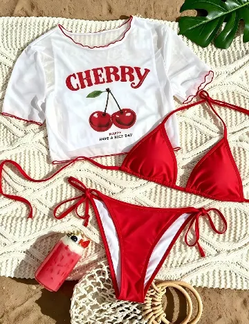 Costum de baie SHEIN, rosu