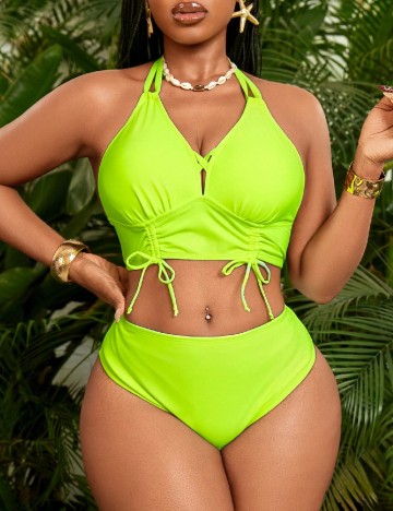 Costum de baie SHEIN CURVE, verde