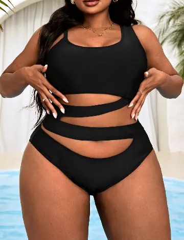 Costum de baie SHEIN CURVE, negru
