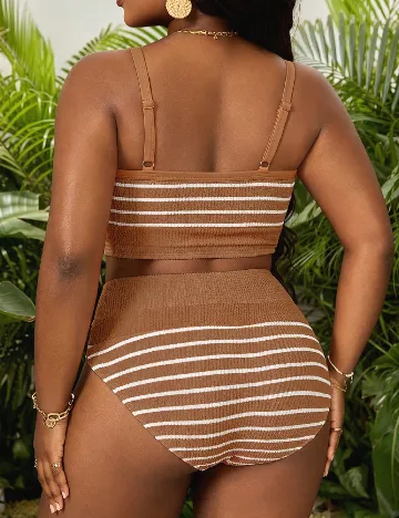 Costum de baie SHEIN CURVE, maro