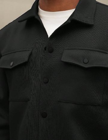 Jacheta SHEIN Plus Size Men, negru