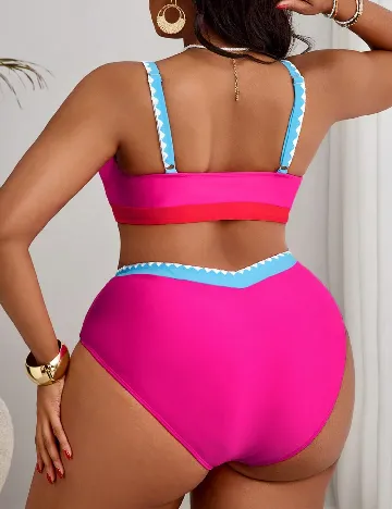 Costum de baie SHEIN CURVE, roz