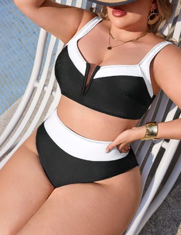Costum de baie SHEIN CURVE, negru