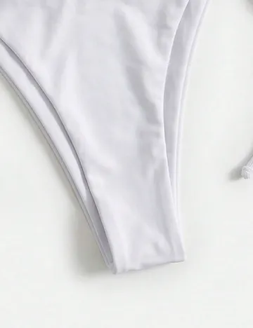 Costum de baie 2 bucati SHEIN CURVE, negru/alb