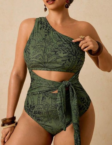 Costum de baie SHEIN CURVE, verde