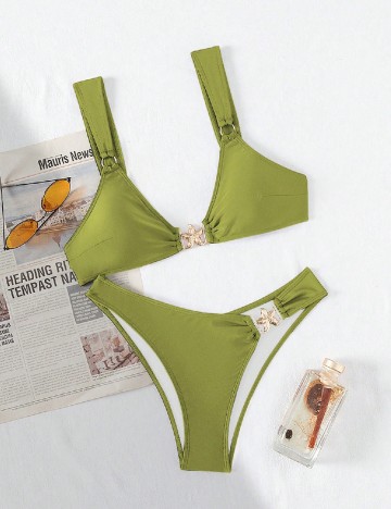 Costum de baie SHEIN, verde