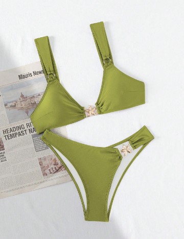 Costum de baie SHEIN, verde