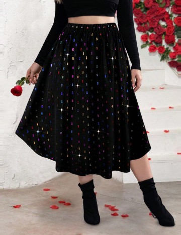 Fusta SHEIN CURVE, negru