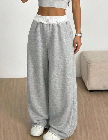 Pantaloni Shein Kids, gri