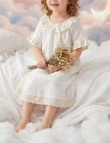 Rochie de noapte Shein Kids, alb