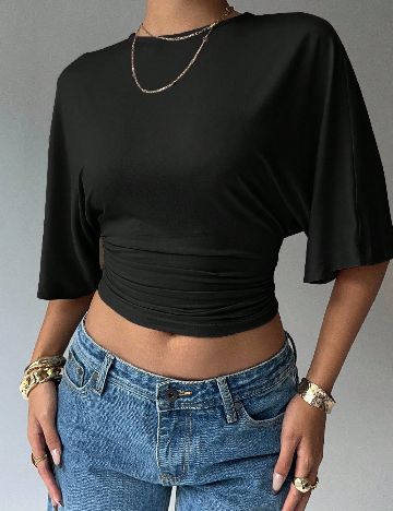 Top SHEIN, negru