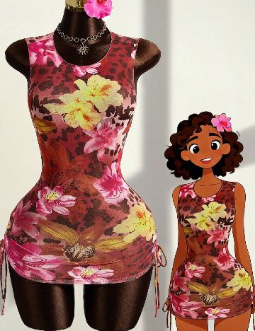 Rochie de plaja SHEIN, floral print