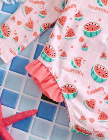 Costum de baie Shein Kids, roz