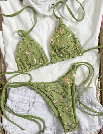 Costum de baie SHEIN, verde