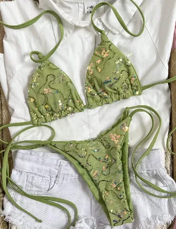 Costum de baie SHEIN, verde