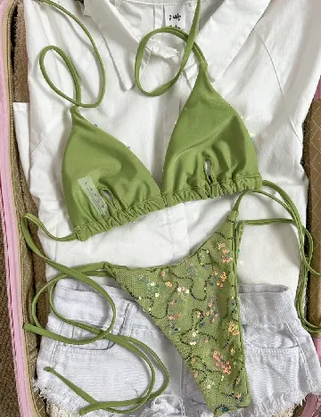 Costum de baie SHEIN, verde