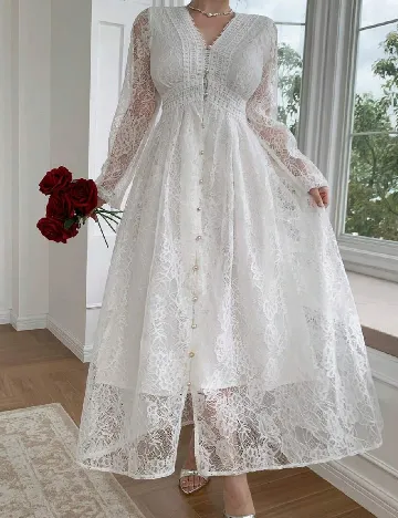 Rochie lunga Dazy, alb