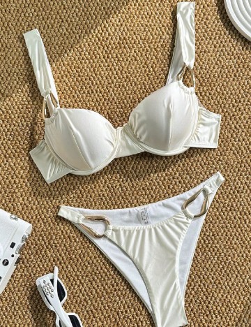 Costum de baie SHEIN, ecru