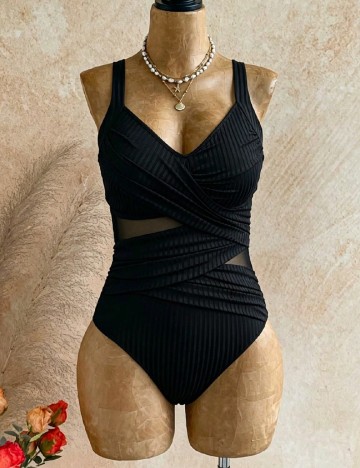 Costum de baie SHEIN CURVE, negru
