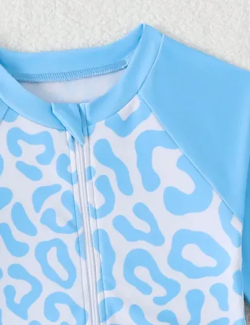 Costum de baie Shein Kids, alb/albastru