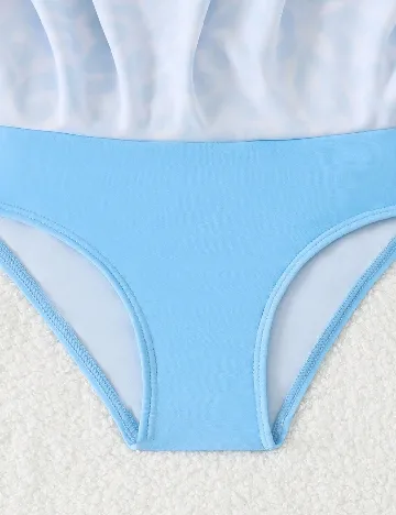 Costum de baie Shein Kids, alb/albastru