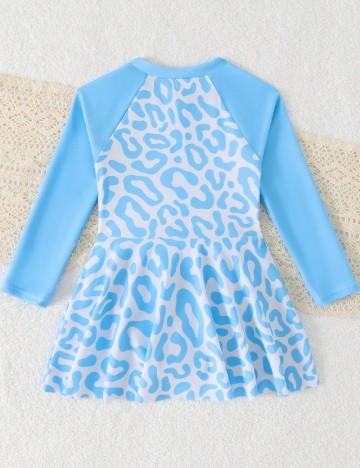 Costum de baie Shein Kids, alb/albastru