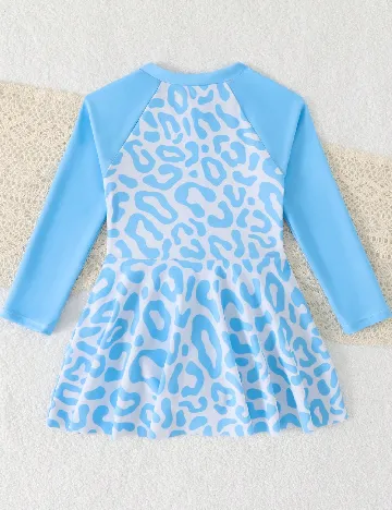 Costum de baie Shein Kids, alb/albastru