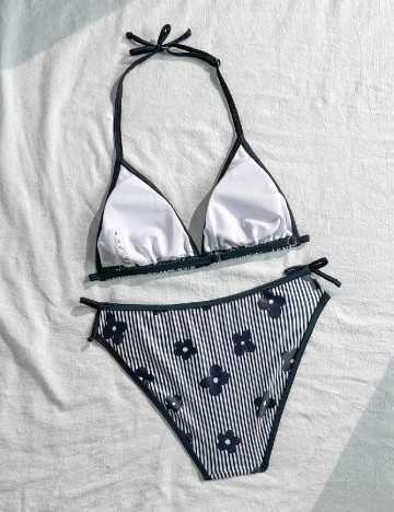 Costum de baie Shein Kids, alb/negru