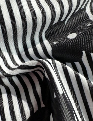 Costum de baie Shein Kids, alb/negru