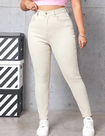 Blugi SHEIN CURVE, ecru