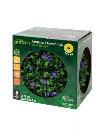 Glob de flori artificiale cu iluminare solară ACTION, verde