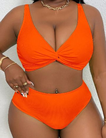 Costum de baie SHEIN CURVE, portocaliu
