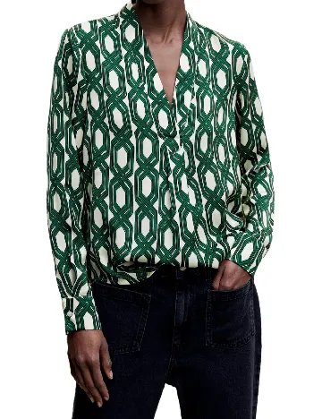 Camasa Mango, verde/crem