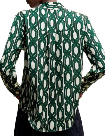 Camasa Mango, verde/crem