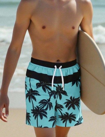 Short de baie Shein Kids, albastru