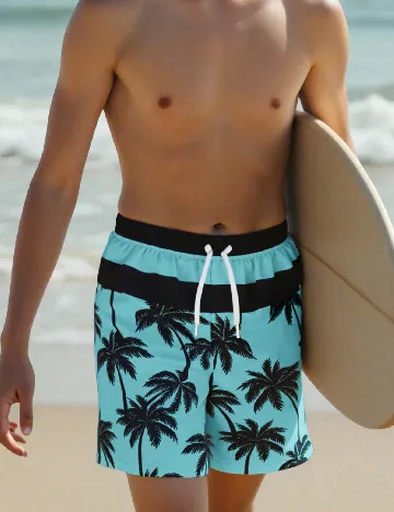Short de baie Shein Kids, albastru