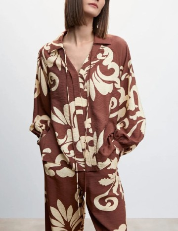 Bluza Mango, maro/crem