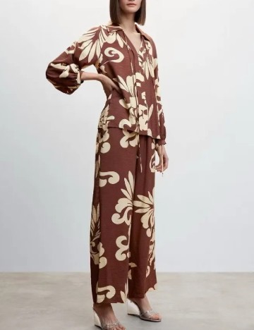 Bluza Mango, maro/crem