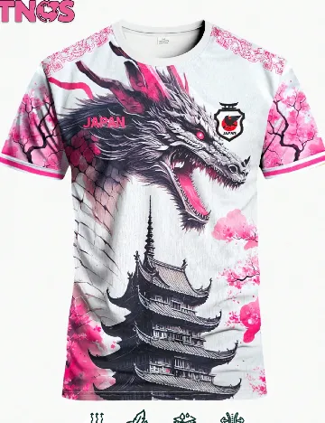 Tricou SHEIN, roz/alb