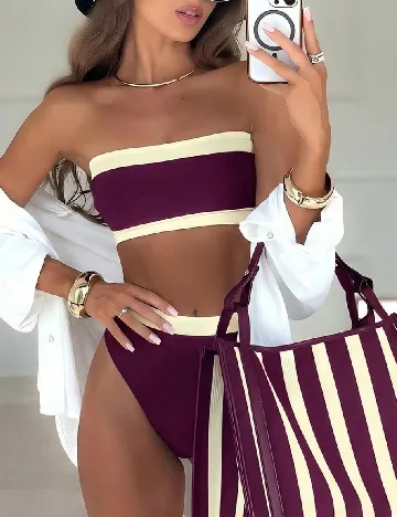 Costum de baie SHEIN, visiniu