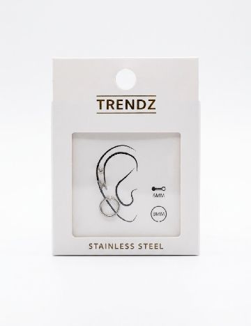 Set piercing 3 bucati Trendz, argintiu