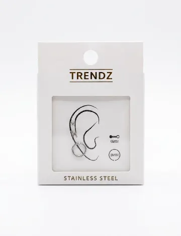 Set piercing 3 bucati Trendz, argintiu