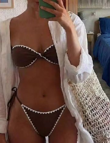 Costum de baie SHEIN, maro