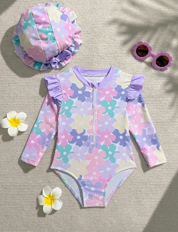 Costum de baie Shein Kids, mix culori