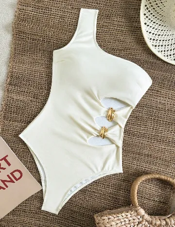 Costum de baie SHEIN, galben deschis pal