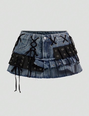 Fusta pantalon Romwe, albastru