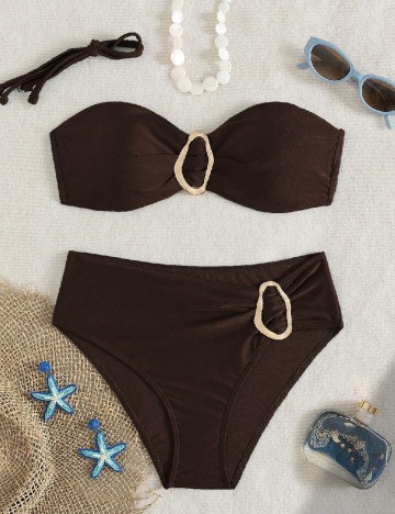 Costum de baie SHEIN, maro