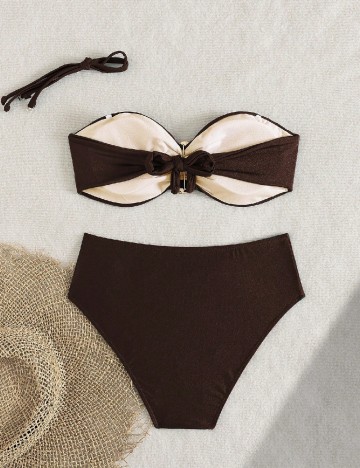 Costum de baie SHEIN, maro