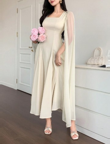 Rochie lunga Dazy, crem