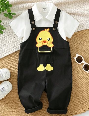 Salopeta Shein Kids, negru